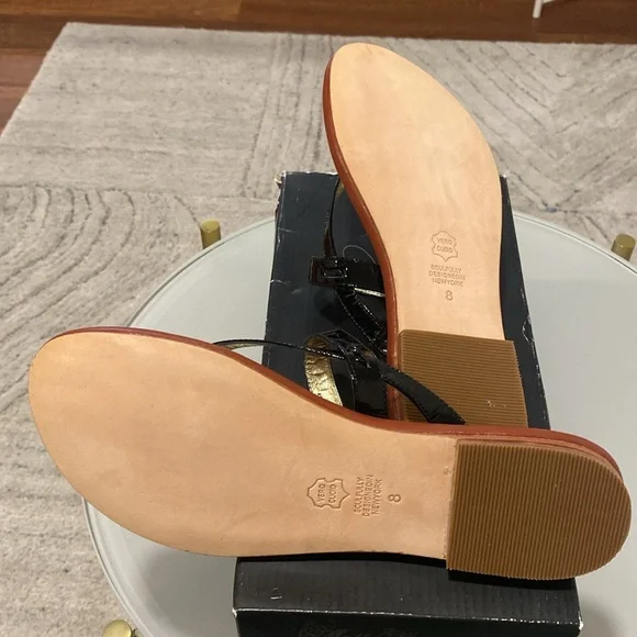 NIB - Matt Bernson The Love Sandal, Black Patent Leather Wrinkle. Size 8 - Picture 5 of 11